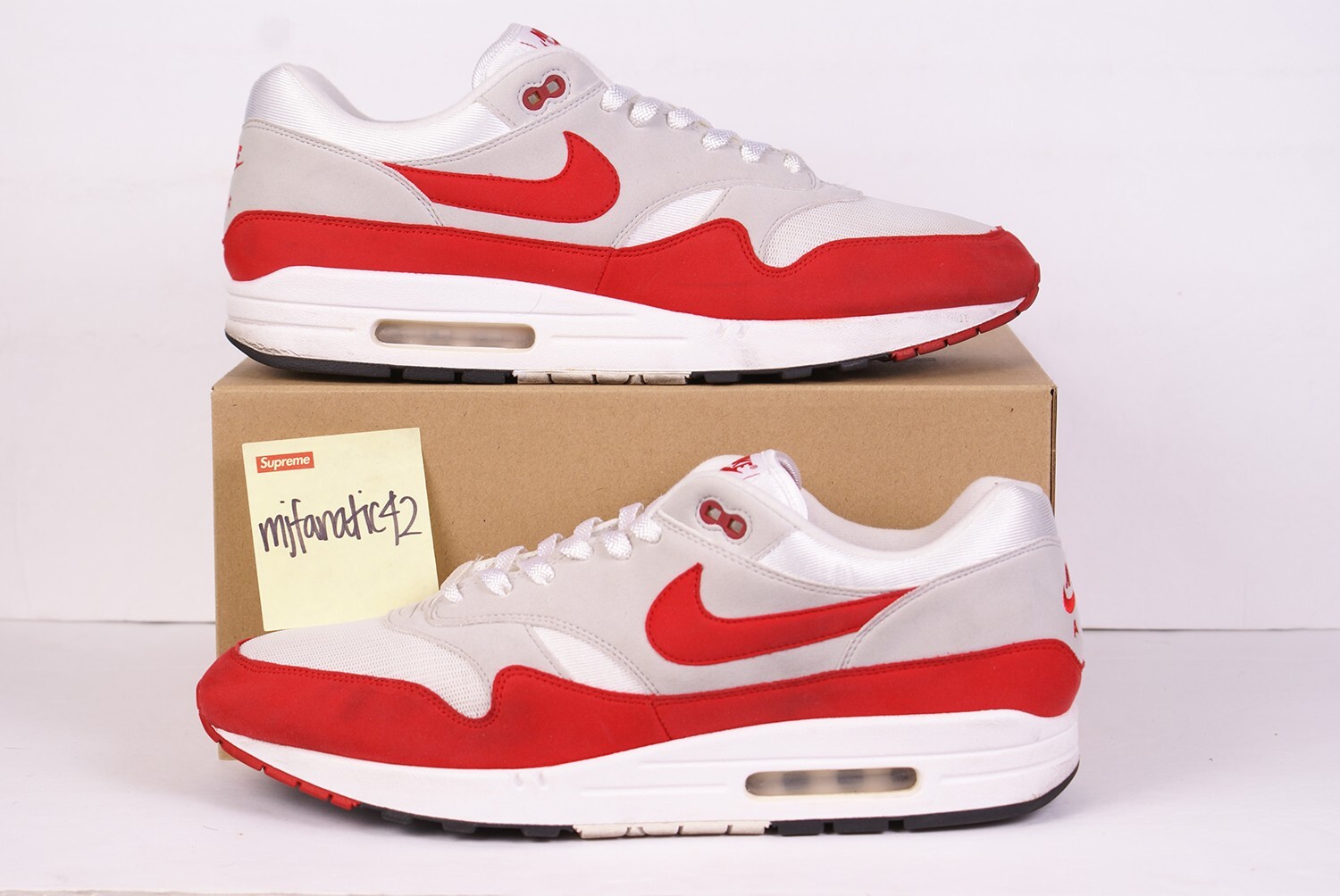 スニーカー NIKE Air Max 90/1 White University Red (WMNS) 2018 SS 18 Nike Air Max 90/1 University Red 2018 Size 11 Used Rare