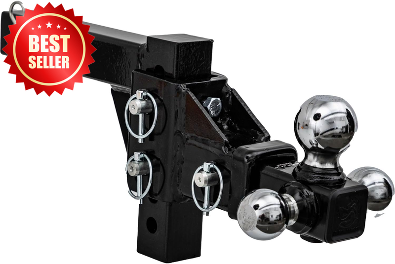 1802225 Adjustable Tri-Ball Hitch Solid Shank Chrome Balls US
