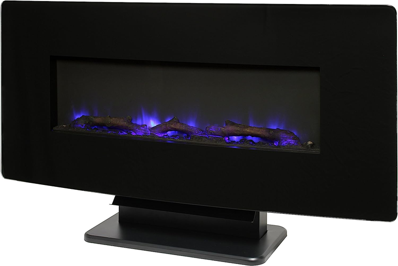 Muskoka Curved Front 36" Wall Mount Fireplace-Black Glass