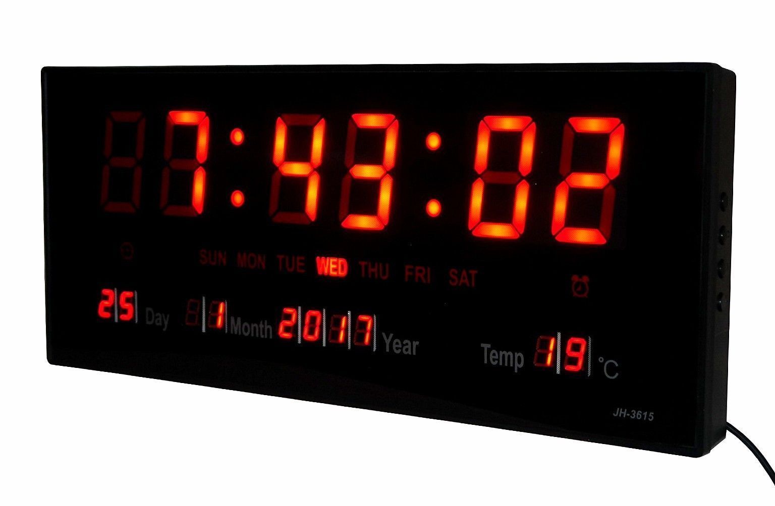 Orologio Digitale Da Parete Muro A Led Datario Sveglia Temperatura Jh3615 sus