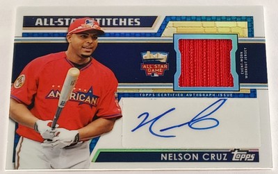 2014 Topps Chrome Nelson Cruz Auto Relic /25 All-Star Stitches Autograph Update