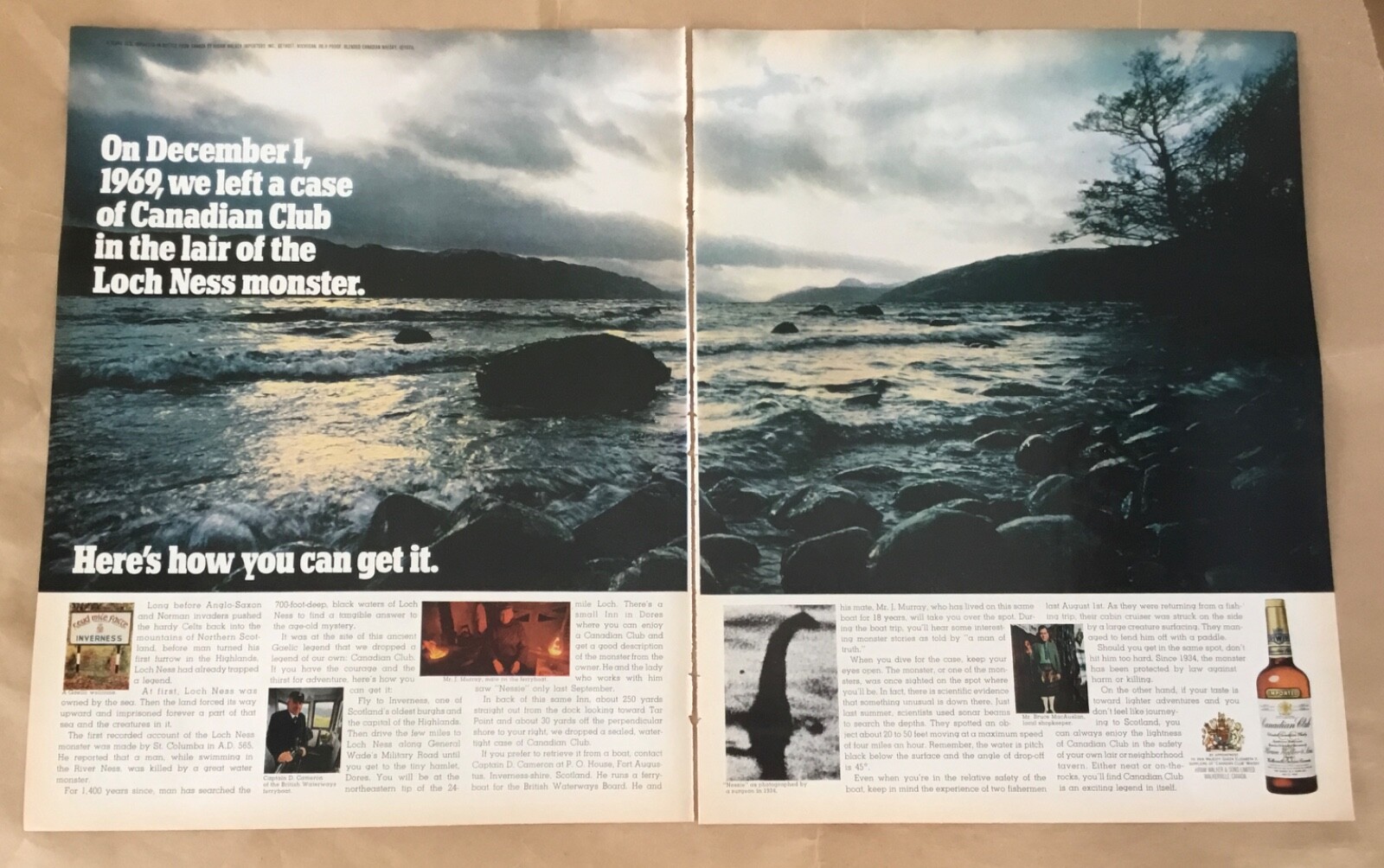 Canadian Club whiskey print ad 1970 vintage 1970s retro art
