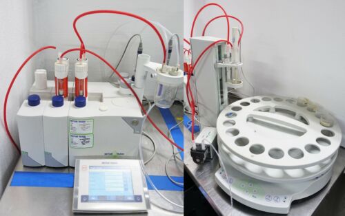 METTLER TOLEDO EXCELLENCE T90 KF TITRATOR w 2 DOSING UNITS, RONDO 60 TOWER