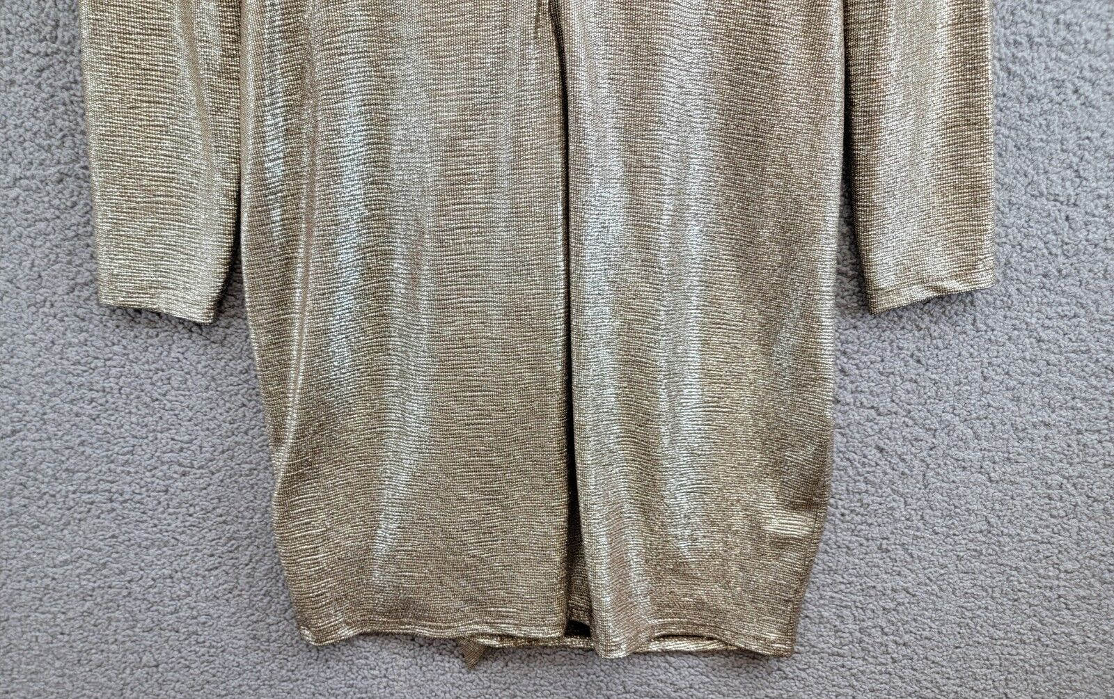 Lauren Ralph Lauren Metallic Ruffled Cocktail Dress Women's 16 Brown/Gold L/S - Picture 12 of 17