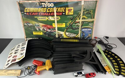Tyco Command Control Nite Glow 3 Car Challenge Slotless Car Race Set with 2 Cars