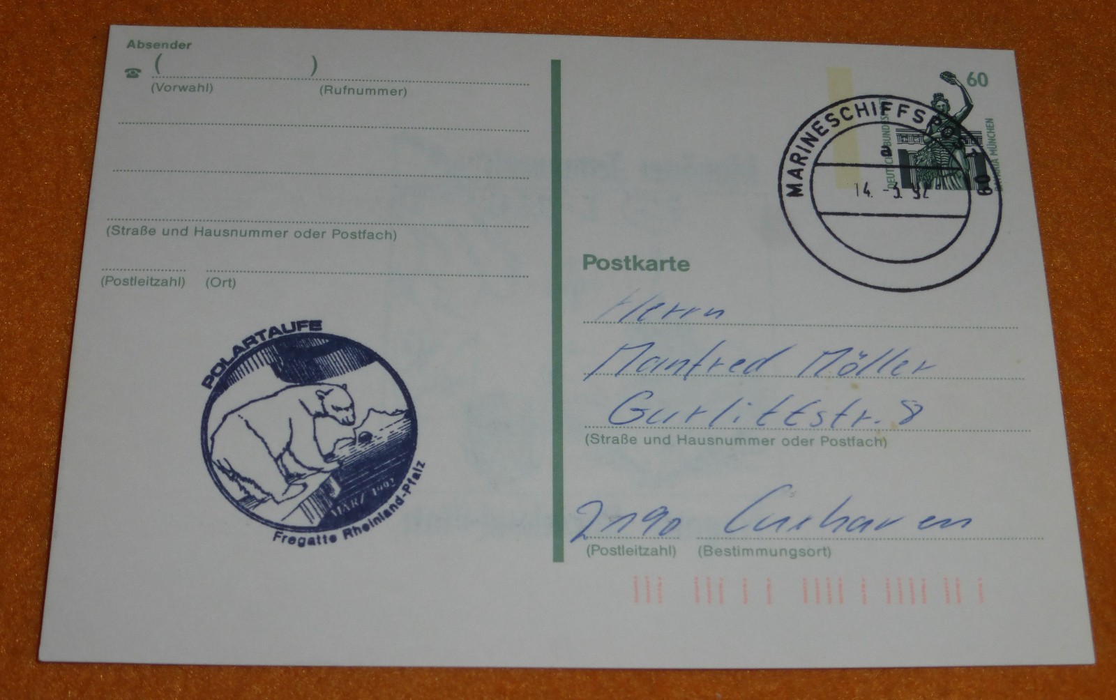 Fregatte Rheinland-Pfalz Polartaufe Eisbr Marineschiffspost 09 Manver Teamwork