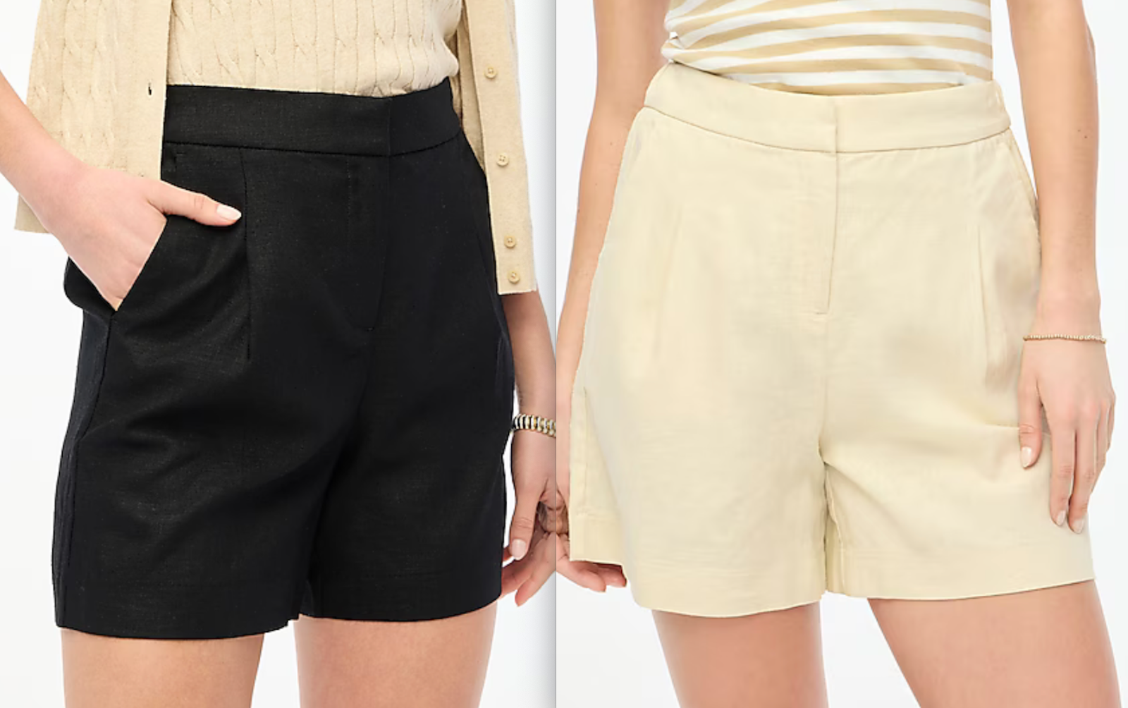 [JILLSTUART]★Tuck Detail Cotton Blend Banding Shorts NWT J.Crew $70 Elastic-back linen-blend Pleated Short, Dusty