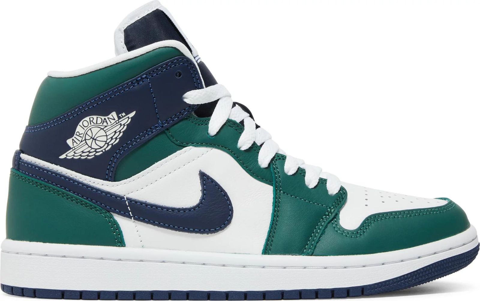 

Женские туфли Nike WMNS Air Jordan 1 Mid SE Noble Green Navy Blue DZ5326-300 5,5, Зеленый, Nike Air Jordan 1