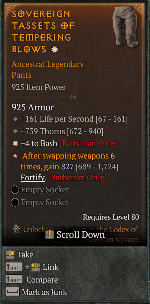 Diablo 4 Eternal Realm 🔥 GA ⭐ +4 Bash Pant Barbarian | eBay