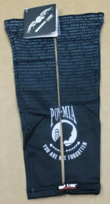 NEW - Missing Link POW-MIA Arm Pro Compression Sleeves - SPF50 - Black - X-Small