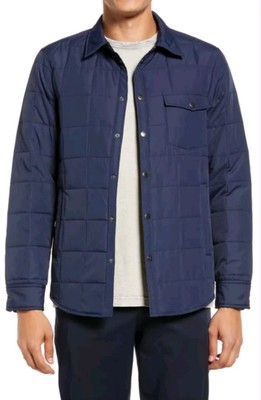 TREASURE & BOND Quilted Shirt Jacket In Navy Iris Button Down Packable XXL 