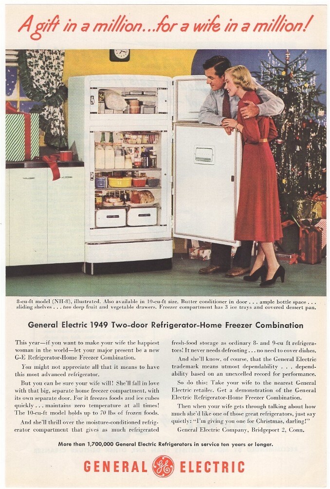 GE 2 Door Refrigerator Home Freezer For