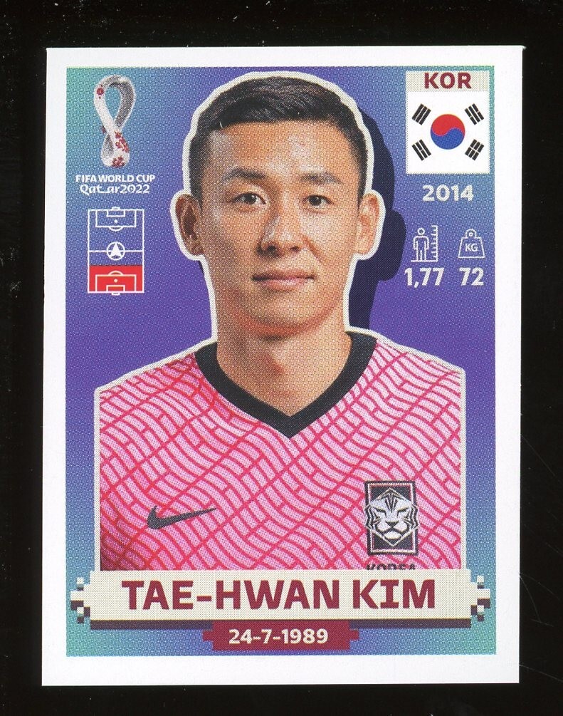 2022 Fifa World Cup Panini Sticker Qatar TAE-HWAN KIM Korea