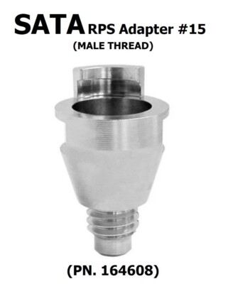 SATA 164608 - RPS Cup Adapter #15 (Male Thread)  Fits - DeVilbiss Sri