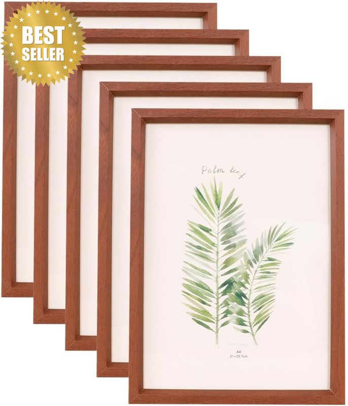 Set of 5 Wall Picture Frames, 6X8 Inch with Mat, 8X10 Inch with Mat, Photo Frame