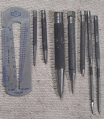 Lufkin #71E #71A #88, 7 Tool Machinist Punch Lot Of Tools Made in USA.