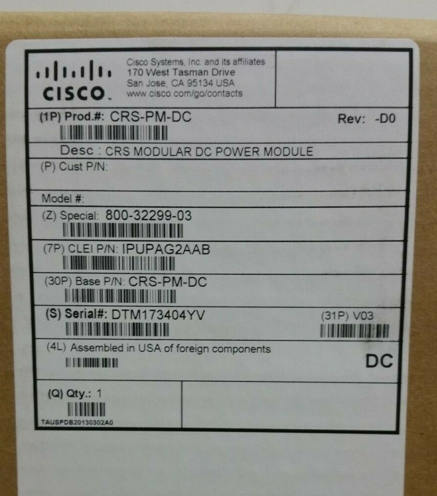 NEW Cisco CRS-PM-DC Modular Power Supply 800-32299-03 2100w