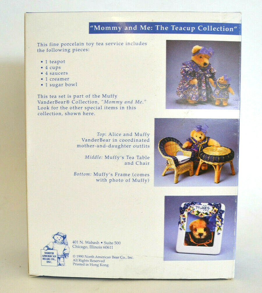 Muffy Vanderbear Collection Tea Set A spot of tea for Mommy and me 1990 with Box
