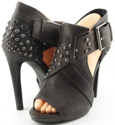 $165 LUXURY REBEL ARIS Fumo Leather Designer Platform Cut Out Pumps 7.5 EUR 37.5