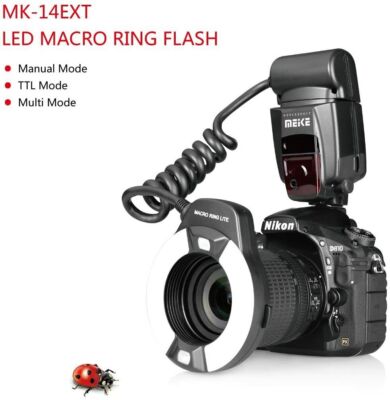 MEIKE MK-14EXT i-TTL LED Macro Ring Light Flash For Nikon D5600 D5200 D5100 D90