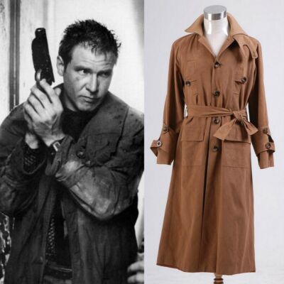 Blade Runner Rick Deckard Trench Coat Windbreaker Unifrorm Cosplay Costume 