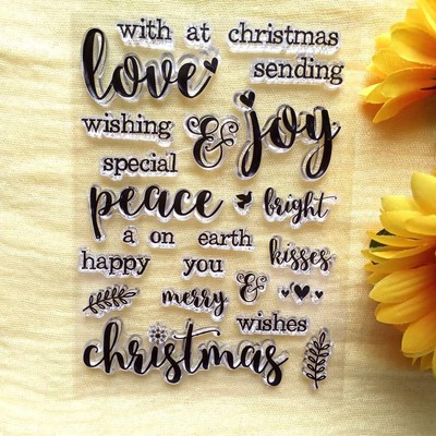 Words Love Enjoy Peace Christmas Clear Stamps for Card Making DIY Scrapbookin...