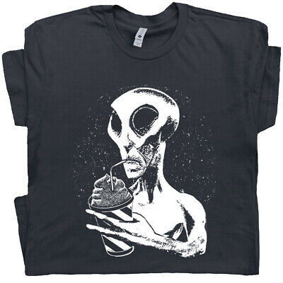 Alien Graphic T Shirt Drinking Ufo Tee Area 51 Roswell New Mexico Cryptozoology