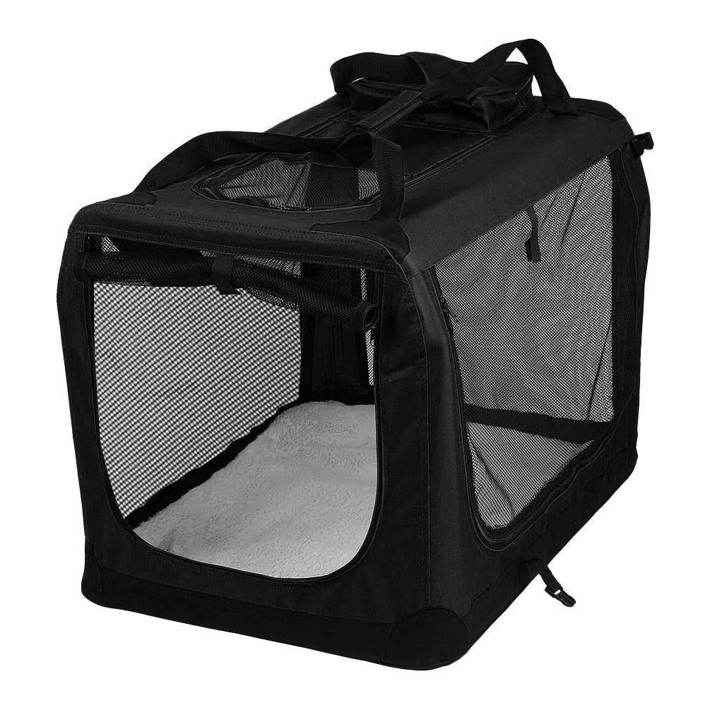 Fabric Pet Carrier Folding Dog Cat Puppy Travel Transport Crate (Large