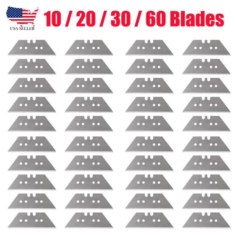 Utility Knife Blades Cutter Replacement Steel Knife Kit Refill (10 ~ 60 Pcs)