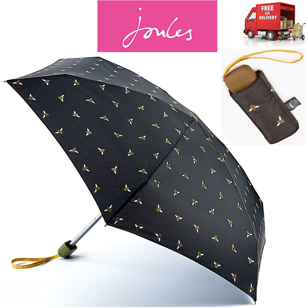 Joules Buzzy Bees True Black Tiny Handbag Size Compact Designer Folding