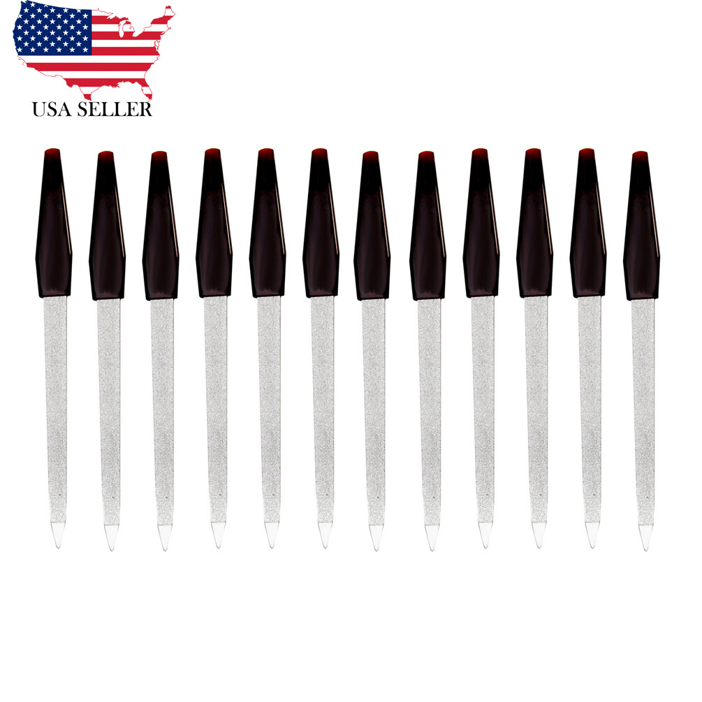 Nail File, Metal 6 inch Stainless Steel Sapphire for Fingernails US 6-12 Pack - Picture 1 of 7