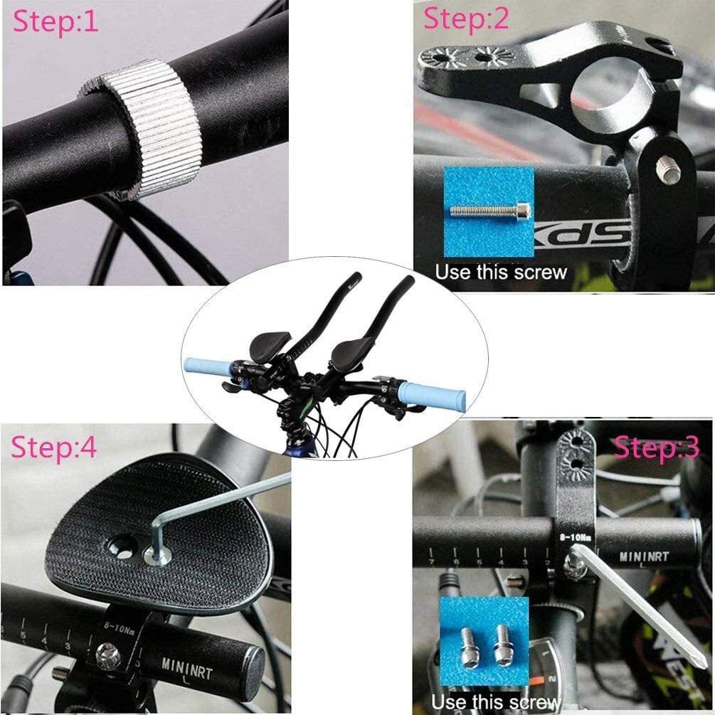 Road Mountain Bicycle Alloy Triathlon Extension Rest Handlebar Clip on Tri Bars