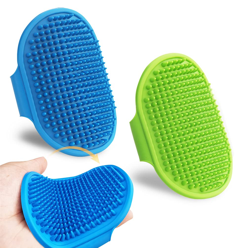 2 Pcs Dog Grooming Brush, Pet Shampoo Bath Brush Soothing Massage Rubber Comb...