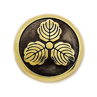 Family Crests of Japan Samurai Sima Sakon Brass Concho