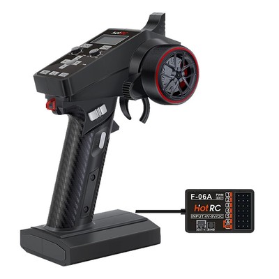 HOTRC RC Transmitter and Receiver 6 Channel 2.4ghz Hand Controlled RC Car CT-6A
