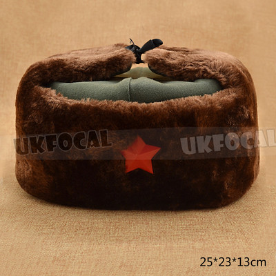 China Army Red Star Cap Winter Warm Hat Mao Communist Party Metal Badge New