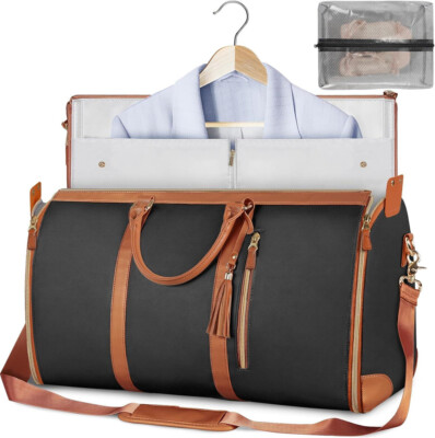 2 in 1 Hanging Suitcase Suit Weekender Bag Convertible Carry on Garment Bag US