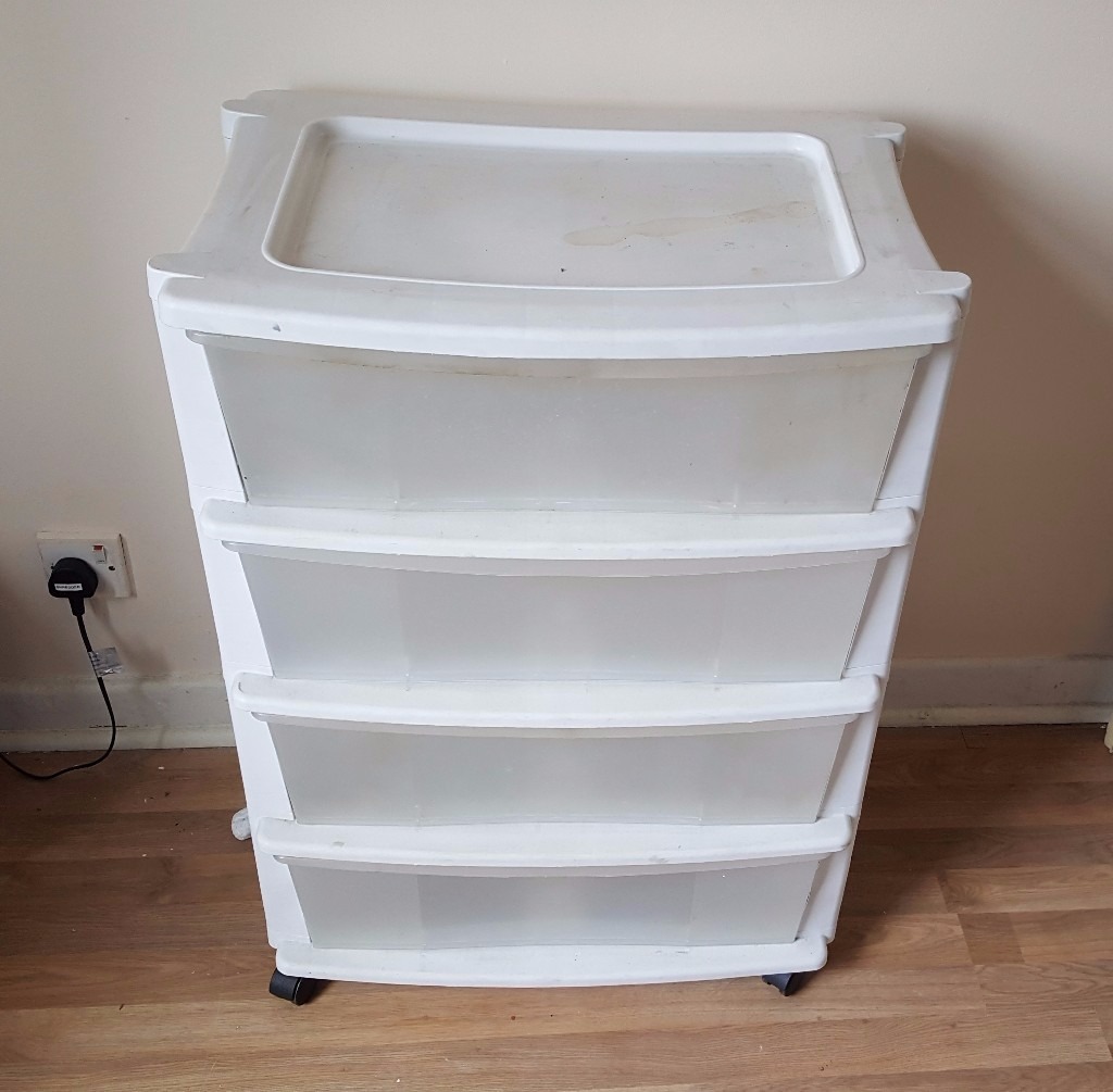 4 Drawer Plastic Drawers Storage Unit Ideal for kids toys, Bathroom