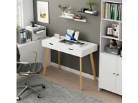 Brand New Modern Computer Desk Writing Table with 2 Drawers Laptop/PC Table for Home Off