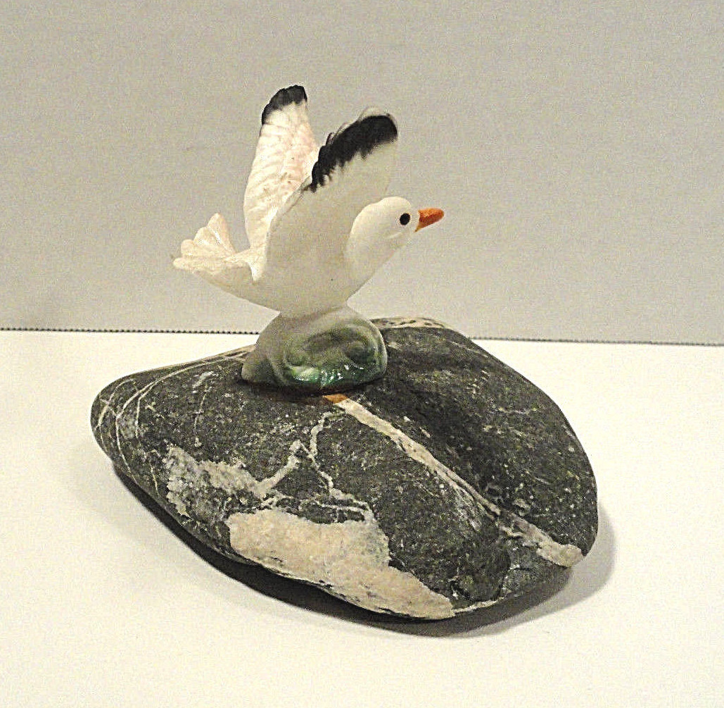 Seagull On Rock Figurine
