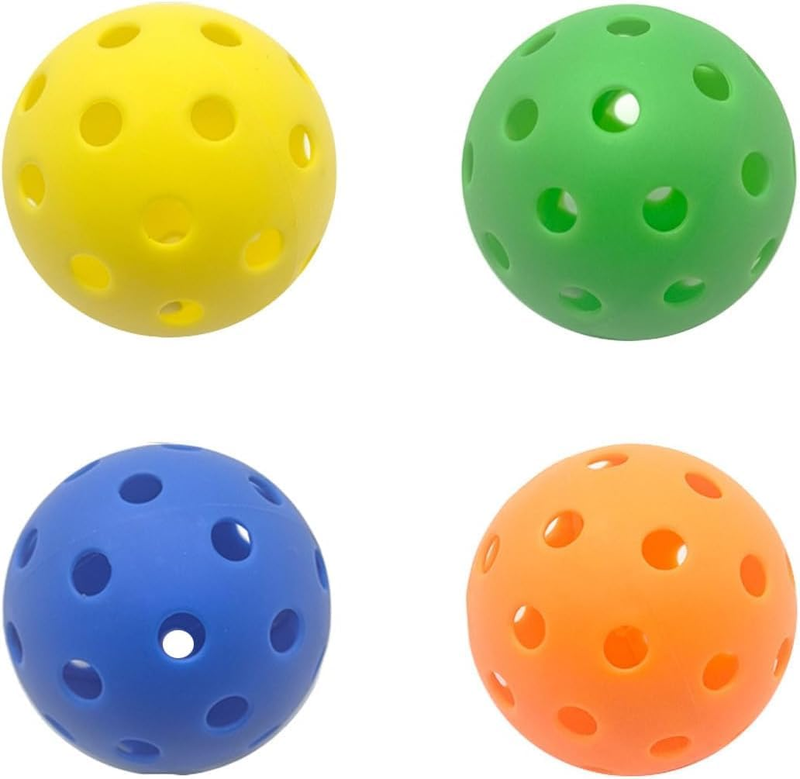 Outdoor Pickleball Balls 4 Striking Colors,40 Holes Pickleballs Set Accessories