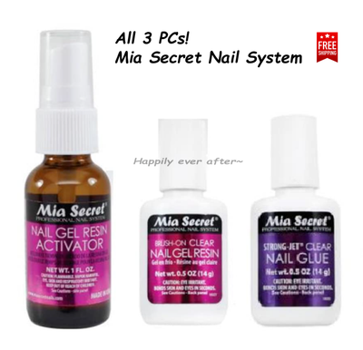 All 3 PCs Mia Secret Gel Resin Activator Clear Nail Gel Resin Clear Nail Glue