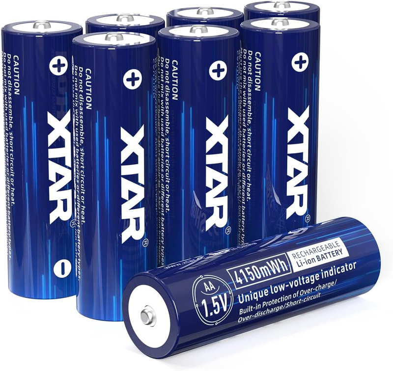 XTAR 4150Mwh (2500Mah) 1.5V AA Rechargeable Aa Batteries: Longevity Safety Effic