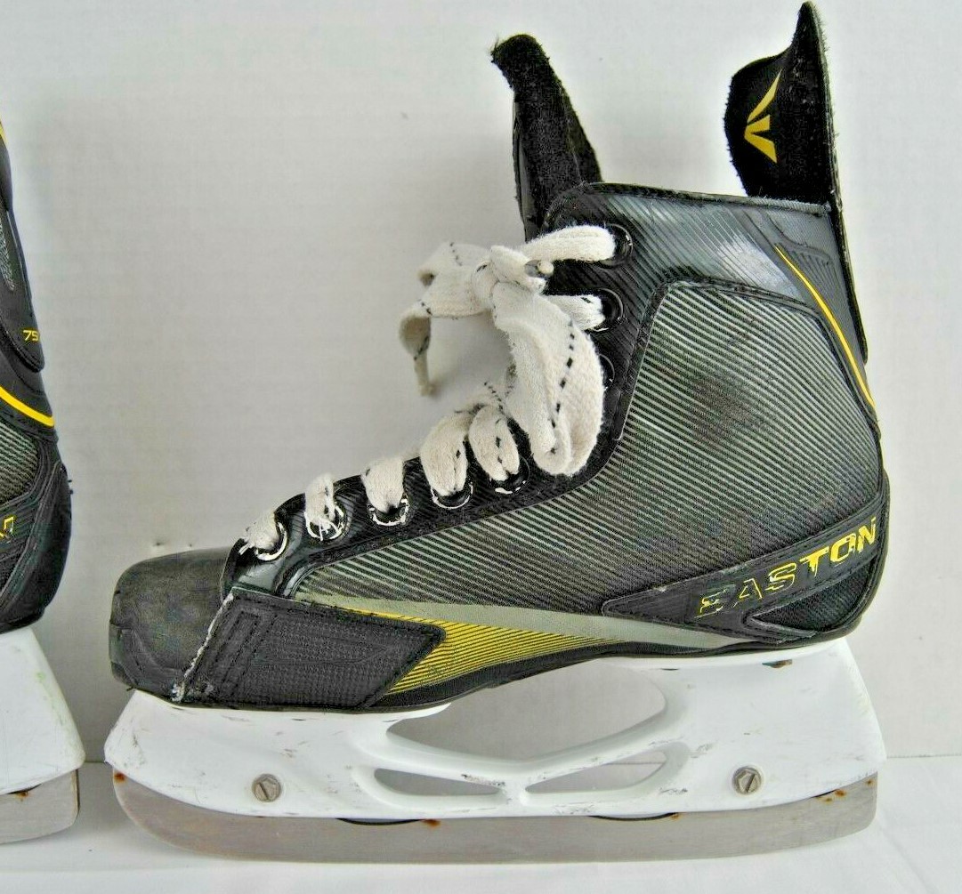 EASTON STEALTH 75S YOUTH SIZE 2.0D JUNIOR ICE HOCKEY SKATES  STAINLESS STEEL