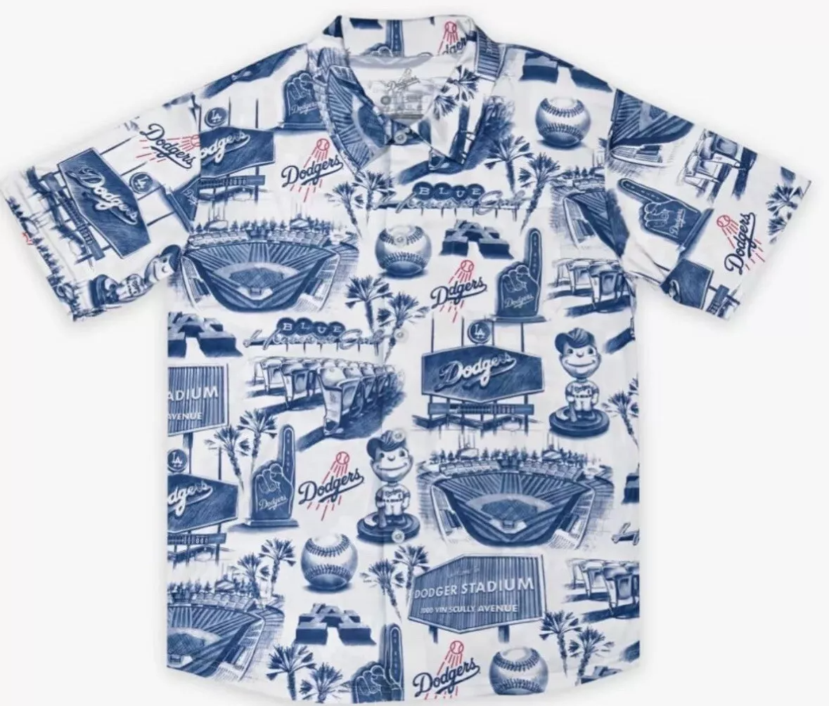 【新品未開封】7／１ Dodgers Hawaiian Shirt Night Los Angeles Dodger Blue Stadium 60th Anniversary Luau Night