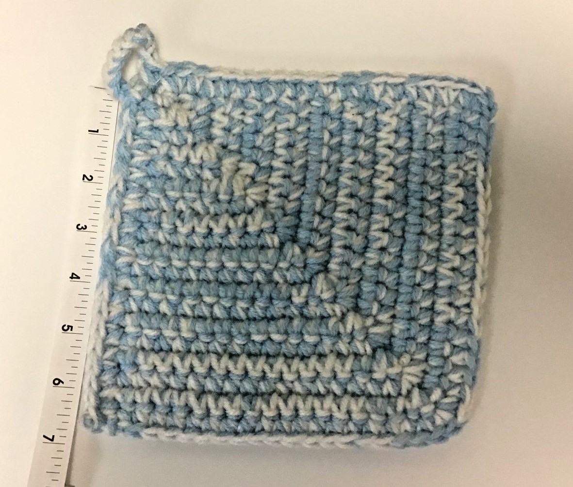 2 Handmade Hot Pads w/ loop hook~7x7