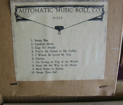 AMR Automatic Music Player Piano Roll Nickelodeon 10 Songs O-110~Stock 25
