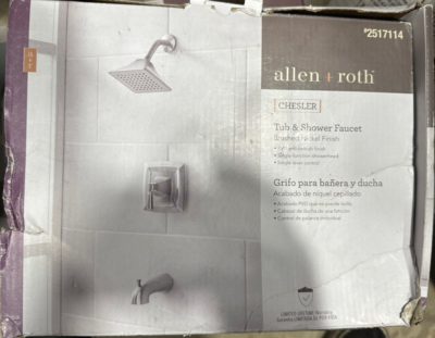 Allen+Roth - Tub & Shower Faucet Set - Brushed Nickel Finish 