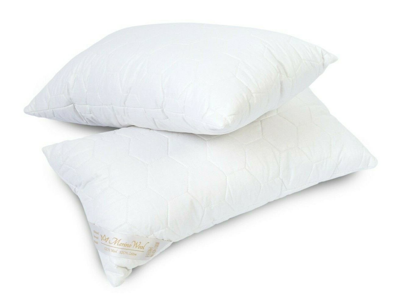2 of Balance Pillow Merino Wool Bed Pillows Cotton Cover 45/75cm Hypoallergenic | eBay