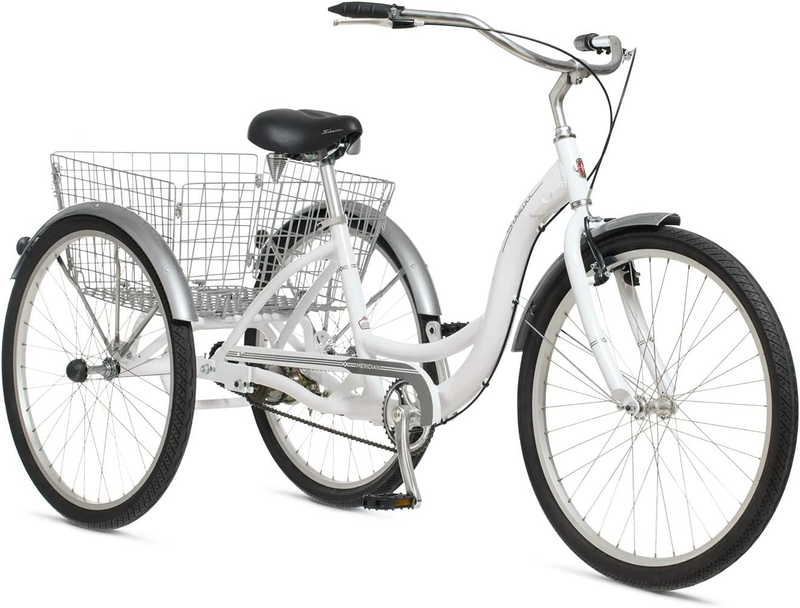Meridian Adult Tricycle Bike, 24 & 26-Inch 3 Wheels, Low Step-Through Frame, Lar